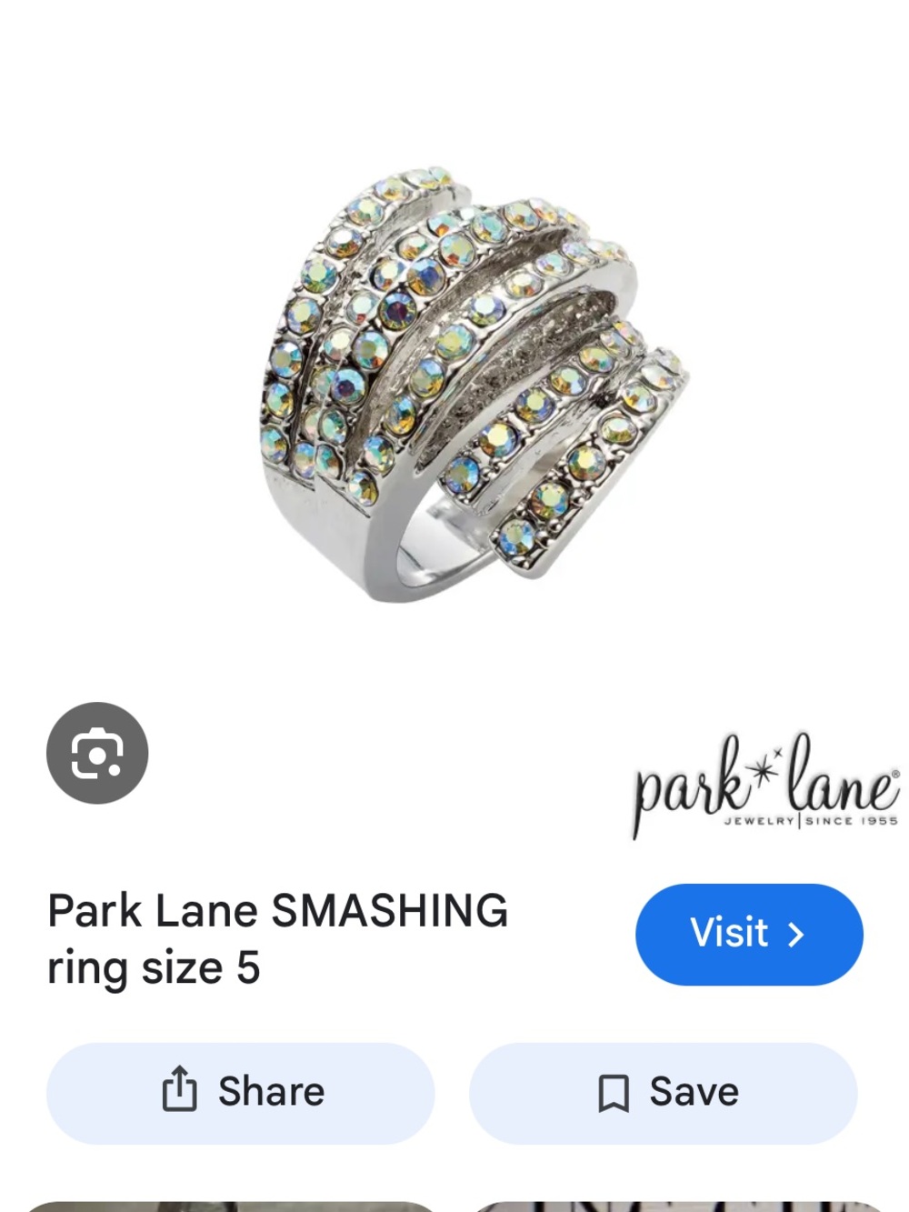 Park Lane “Smashing” Aurora-Effect Ring - Silver Tone